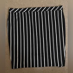 Torrid Black & White Striped Ponte Pencil Skirt